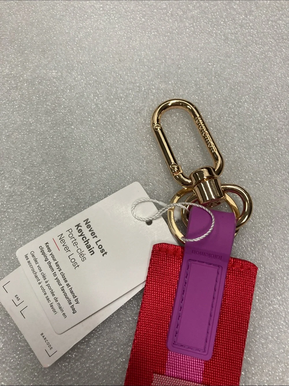 lululemon athletica Red and Purple Never Lost Keychain Wristlet